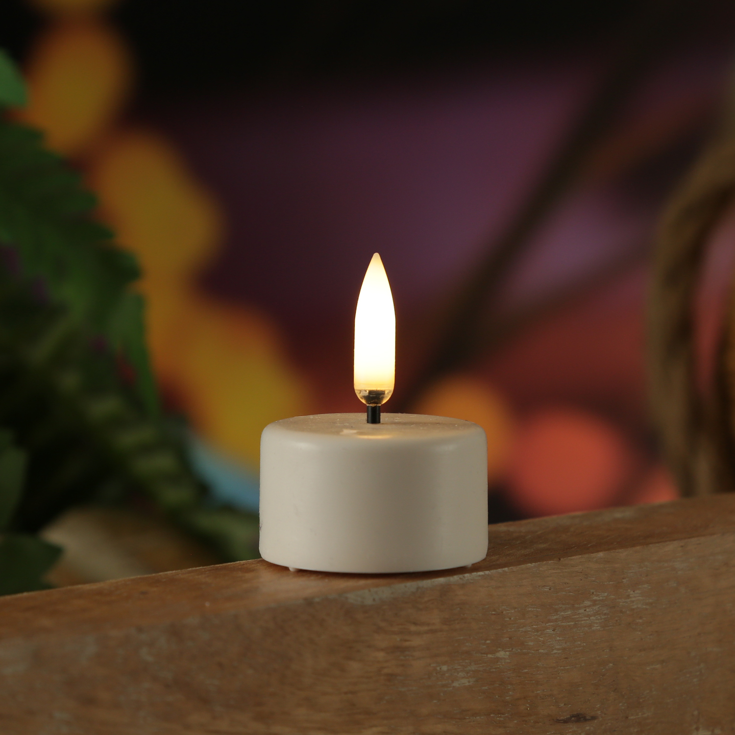 LED Mini Kerze/Teelicht THEA - Echtwachs - Wachsspiegel - D: 5cm - H: 2,8cm - Timer