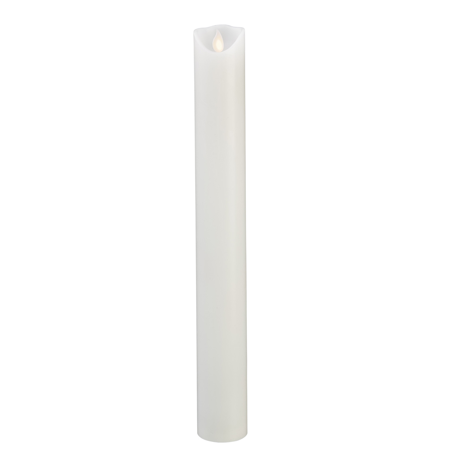LED Stumpenkerze - Taufkerze - Echtwachs - mechanische Flamme - H: 40cm, D: 5cm - Timer - weiß