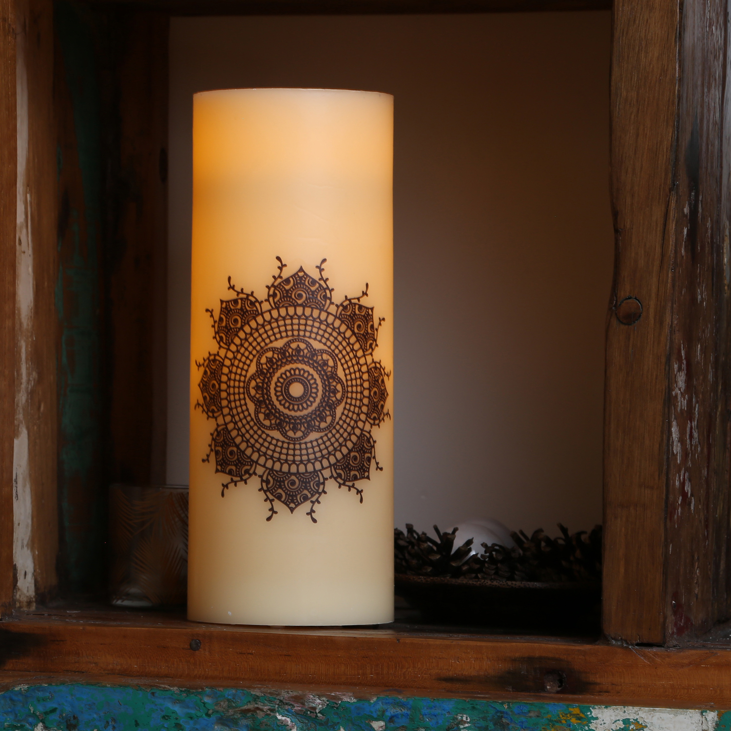 XXL LED Kerze Ornament - Echtwachs - flackernde LED - Timer - H: 30cm - D: 12cm - creme XXL LED Kerze Ornament - Echtwachs - flackernde LED - Timer - H: 30cm - D: 12cm - creme