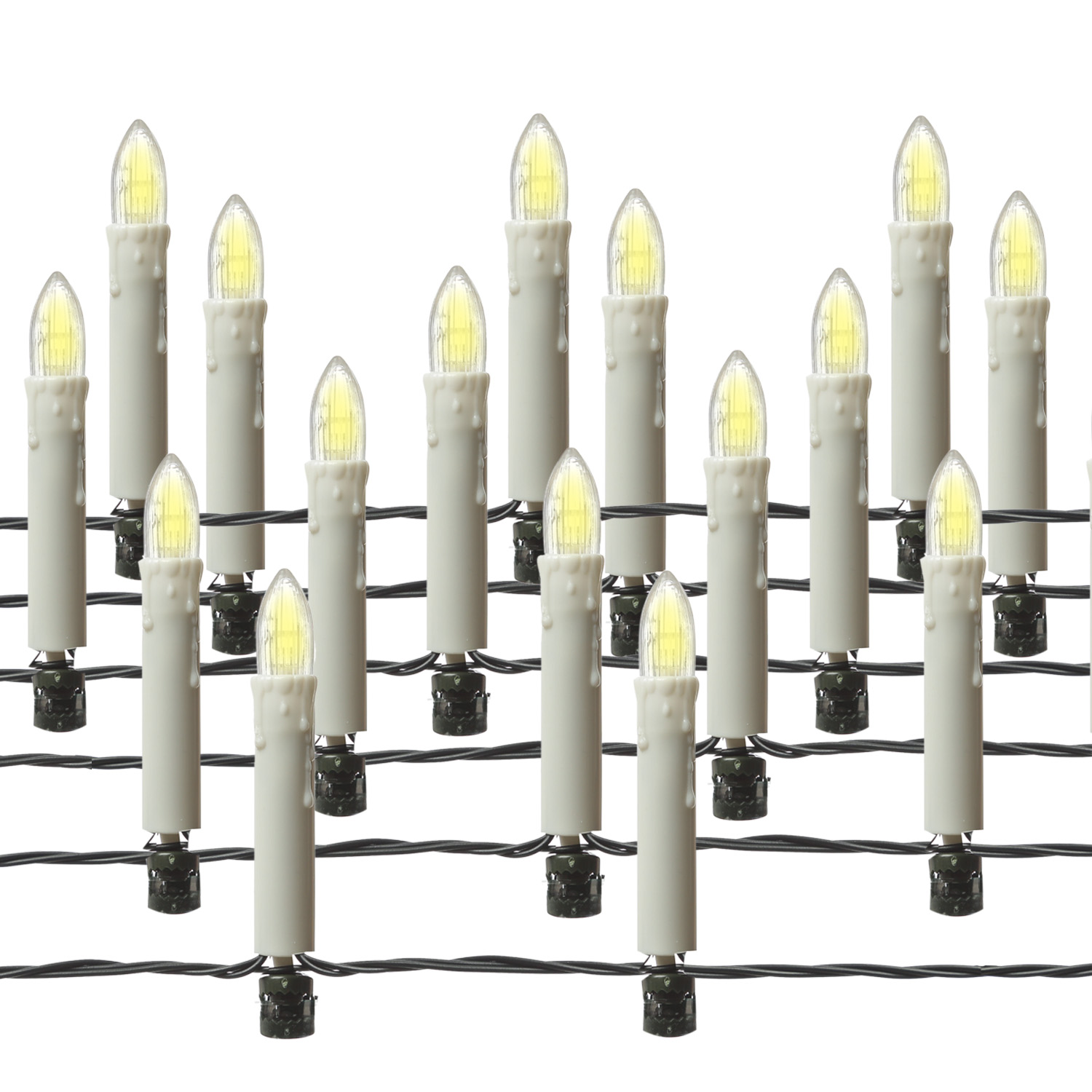 LED Kerzenlichterkette - 16 Christbaumkerzen - Weihnachtsbaumlichterkette - L: 6m - für Innen/Außen LED Kerzenlichterkette - 16 Christbaumkerzen - Weihnachtsbaumlichterkette - L: 6m - für Innen/Außen