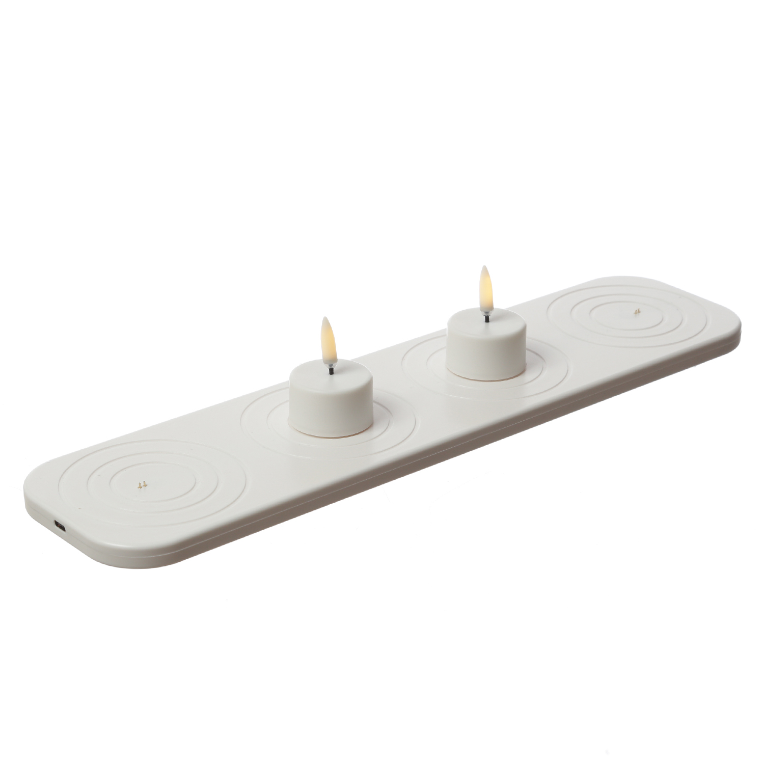 LED Mini Teelichter - 2 wiederaufladbare LED Teelichter mit Ladestation - Timer - für Außen