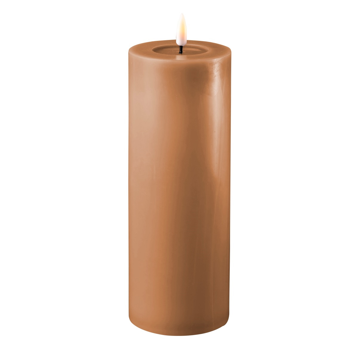 LED Stumpenkerze MIA - Echtwachs - realistische 3D Flamme - H: 20cm - Batteriebetrieb - karamell LED Stumpenkerze MIA - Echtwachs - realistische 3D Flamme - H: 20cm - Batteriebetrieb - karamell
