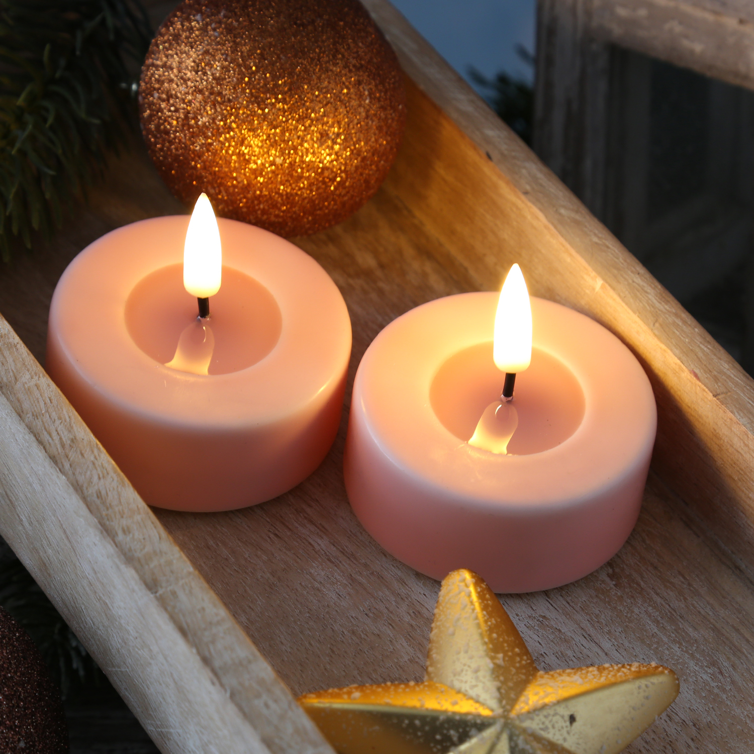 LED Teelichter MIA - Kunststoff - realistische 3D Flamme - D: 6,1cm - rosa - 2 Stk. LED Teelichter MIA - Kunststoff - realistische 3D Flamme - D: 6,1cm - rosa - 2 Stk.