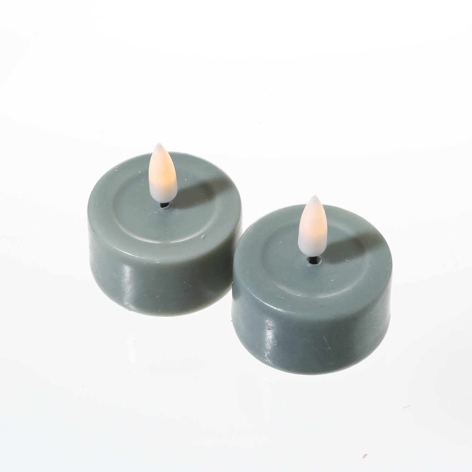 LED Teelichter MIA - Kunststoff - realistische 3D Flamme - D: 4,1cm - salbeigrün - 2 Stk LED Teelichter MIA - Kunststoff - realistische 3D Flamme - D: 4,1cm - salbeigrün - 2 Stk