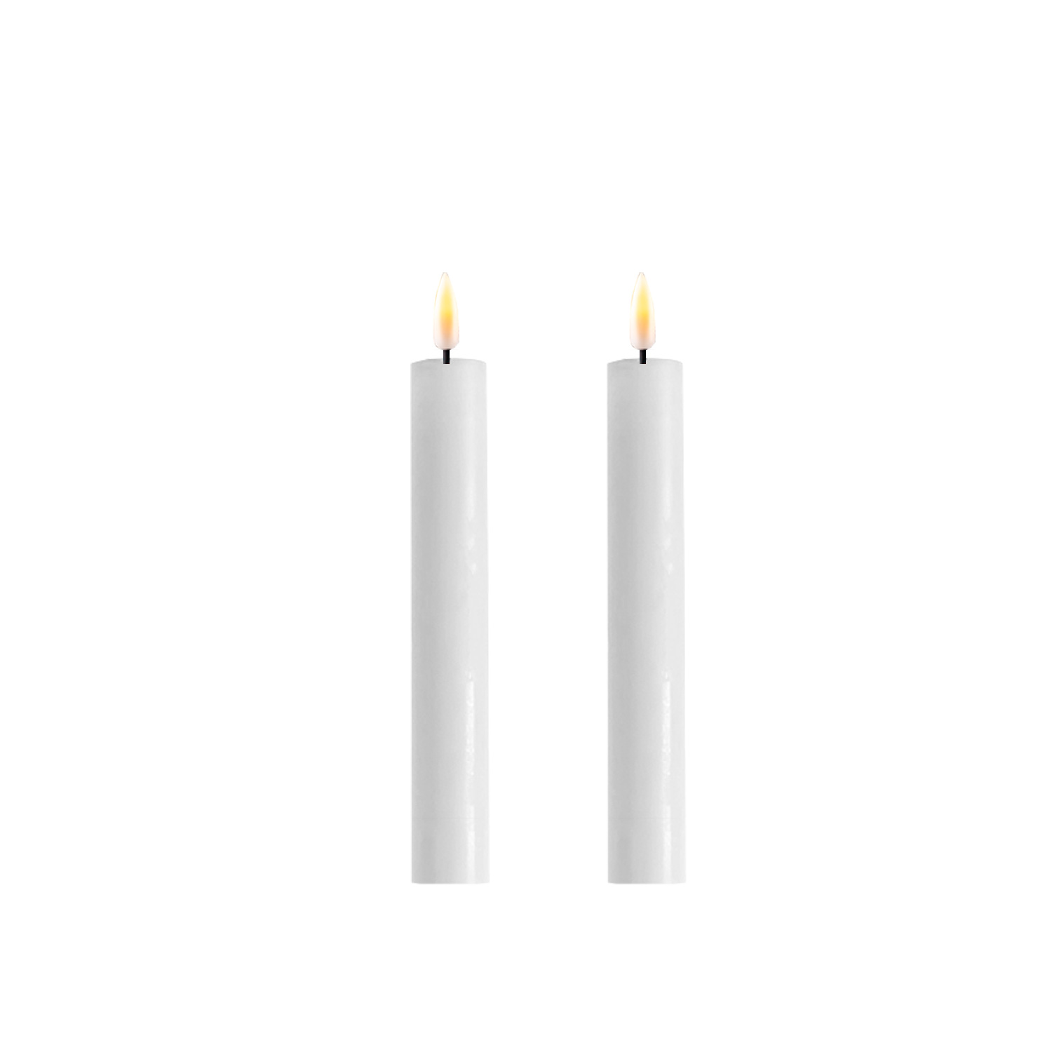 LED Stabkerzen MIA - Echtwachs - realistische 3D Flamme - H: 15cm - Batteriebetrieb - weiß - 2 Stk LED Stabkerzen MIA - Echtwachs - realistische 3D Flamme - H: 15cm - Batteriebetrieb - weiß - 2 Stk