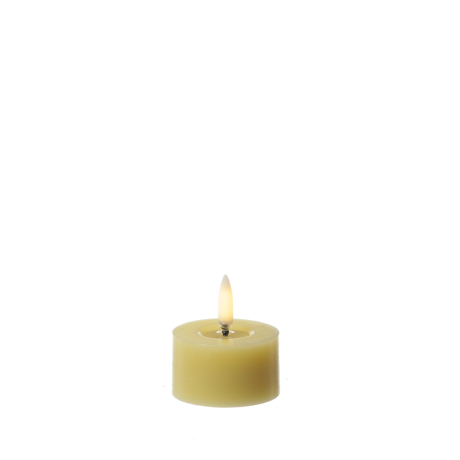 LED Mini Kerze/Teelicht THEA - Echtwachs - Wachsspiegel - D: 5cm - H: 2,8cm - Timer - gelb LED Mini Kerze/Teelicht THEA - Echtwachs - Wachsspiegel - D: 5cm - H: 2,8cm - Timer - gelb