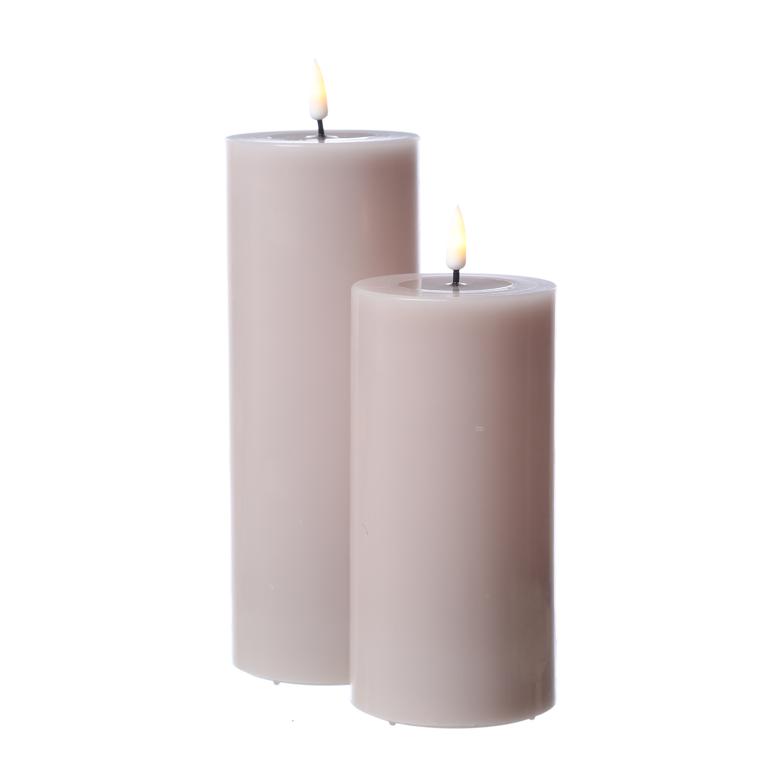 LED Stumpenkerze MIA - Echtwachs - realistische 3D Flamme - H: 15cm - D: 7,5cm - altrosa LED Stumpenkerze MIA - Echtwachs - realistische 3D Flamme - H: 15cm - D: 7,5cm - altrosa