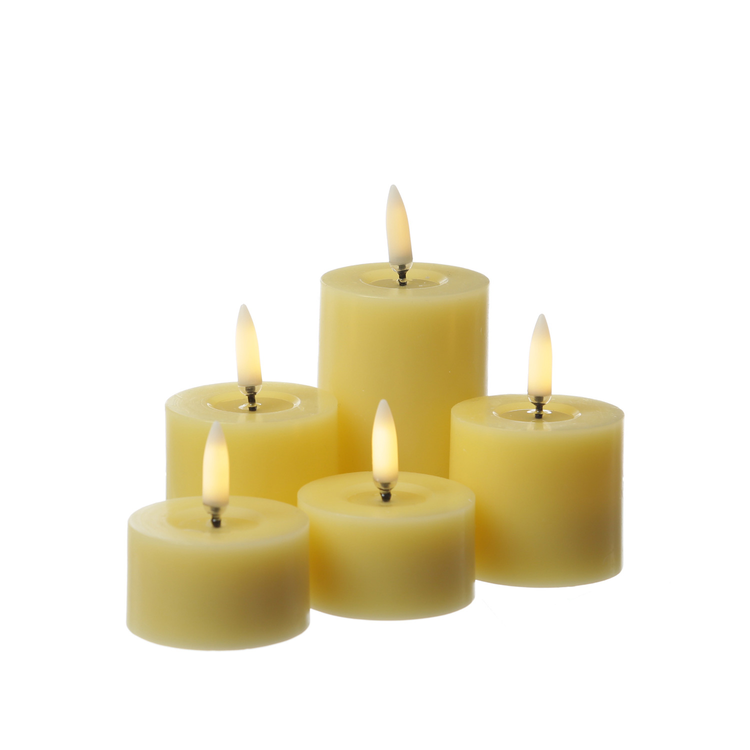 LED Mini Kerze/Teelicht THEA - Echtwachs - Wachsspiegel - D: 5cm - H: 2,8cm - Timer - gelb LED Mini Kerze/Teelicht THEA - Echtwachs - Wachsspiegel - D: 5cm - H: 2,8cm - Timer - gelb