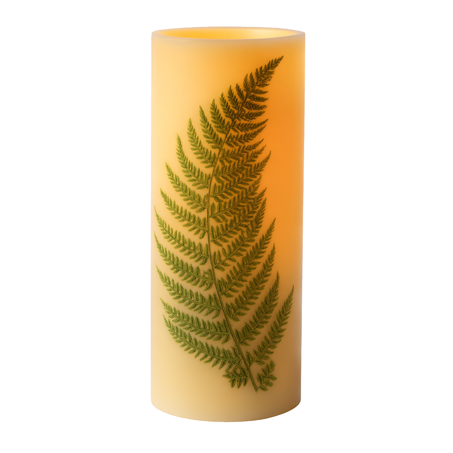 XXL LED Kerze Ornament - Echtwachs - flackernde LED - Timer - H: 25cm - D: 12cm