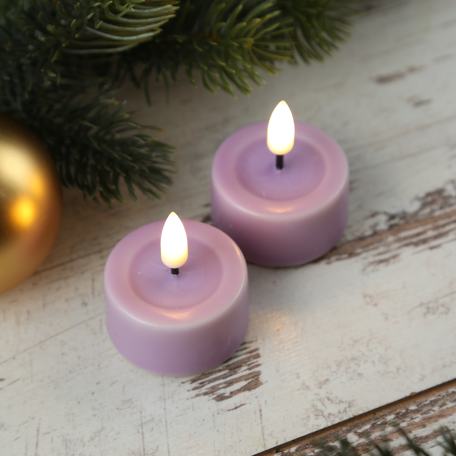 LED Teelichter MIA - realistische 3D Flamme - D: 4,1cm - inkl. Batterien - lavendel - 2 Stück LED Teelichter MIA - realistische 3D Flamme - D: 4,1cm - inkl. Batterien - lavendel - 2 Stück