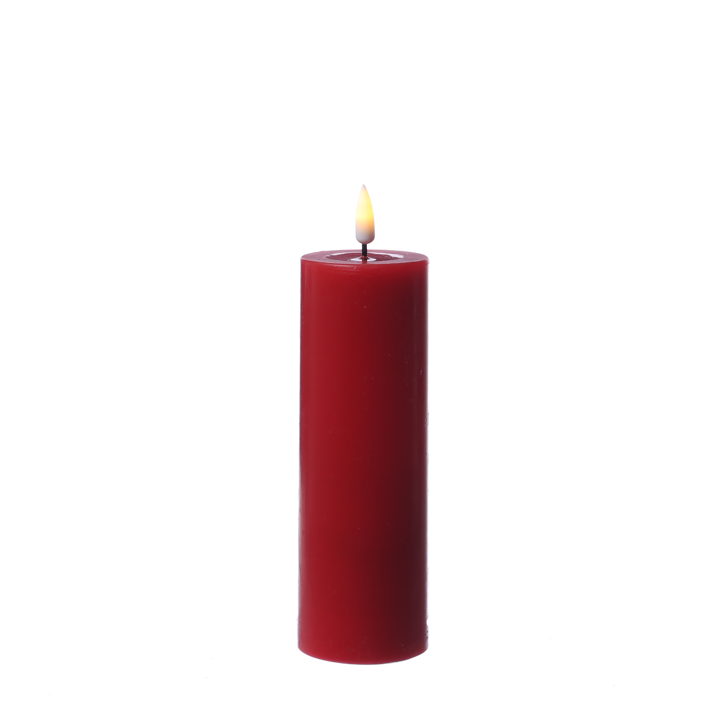 LED Stumpenkerze MIA - Echtwachs - realistische 3D Flamme - H: 15cm - D: 5cm - rot LED Stumpenkerze MIA - Echtwachs - realistische 3D Flamme - H: 15cm - D: 5cm - rot