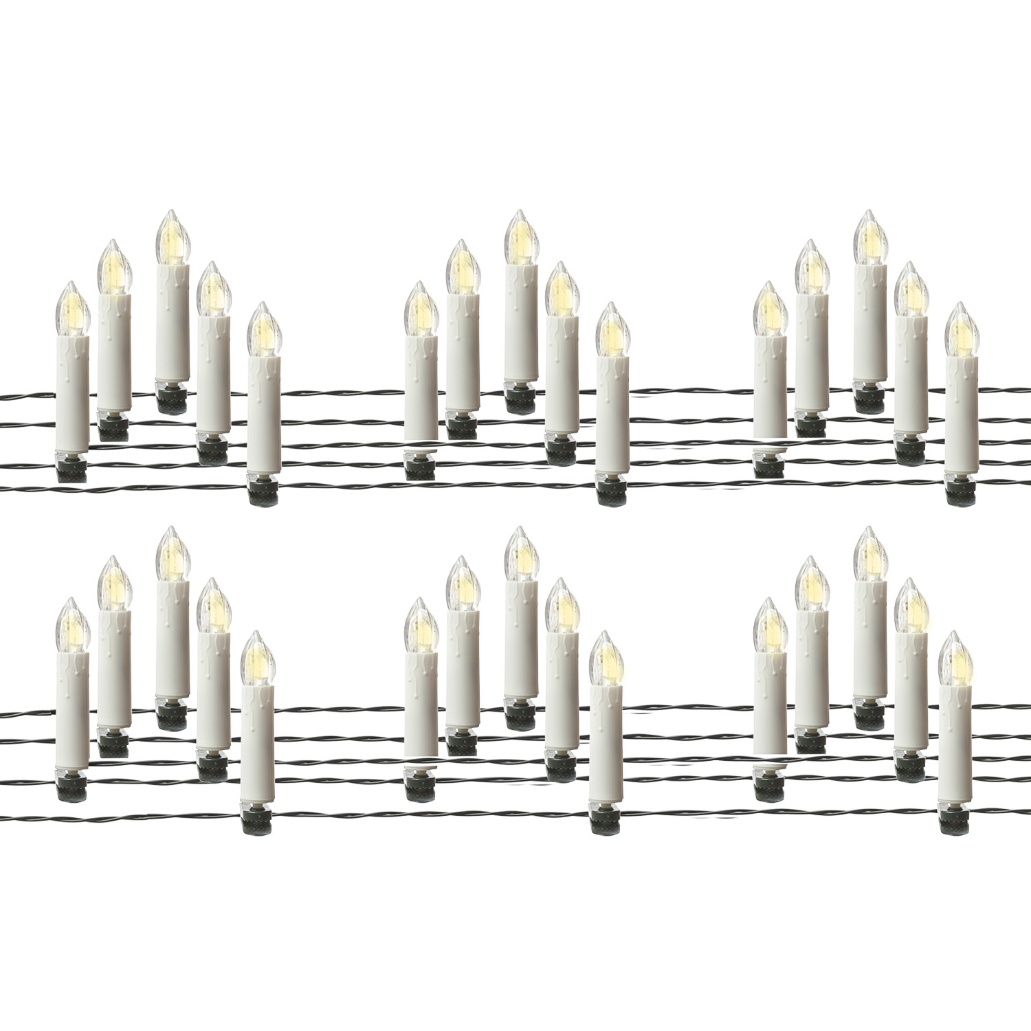 LED Kerzenlichterkette - 30 Christbaumkerzen - Weihnachtsbaumlichterkette - L: 7,25m - für Innen LED Kerzenlichterkette - 30 Christbaumkerzen - Weihnachtsbaumlichterkette - L: 7,25m - für Innen