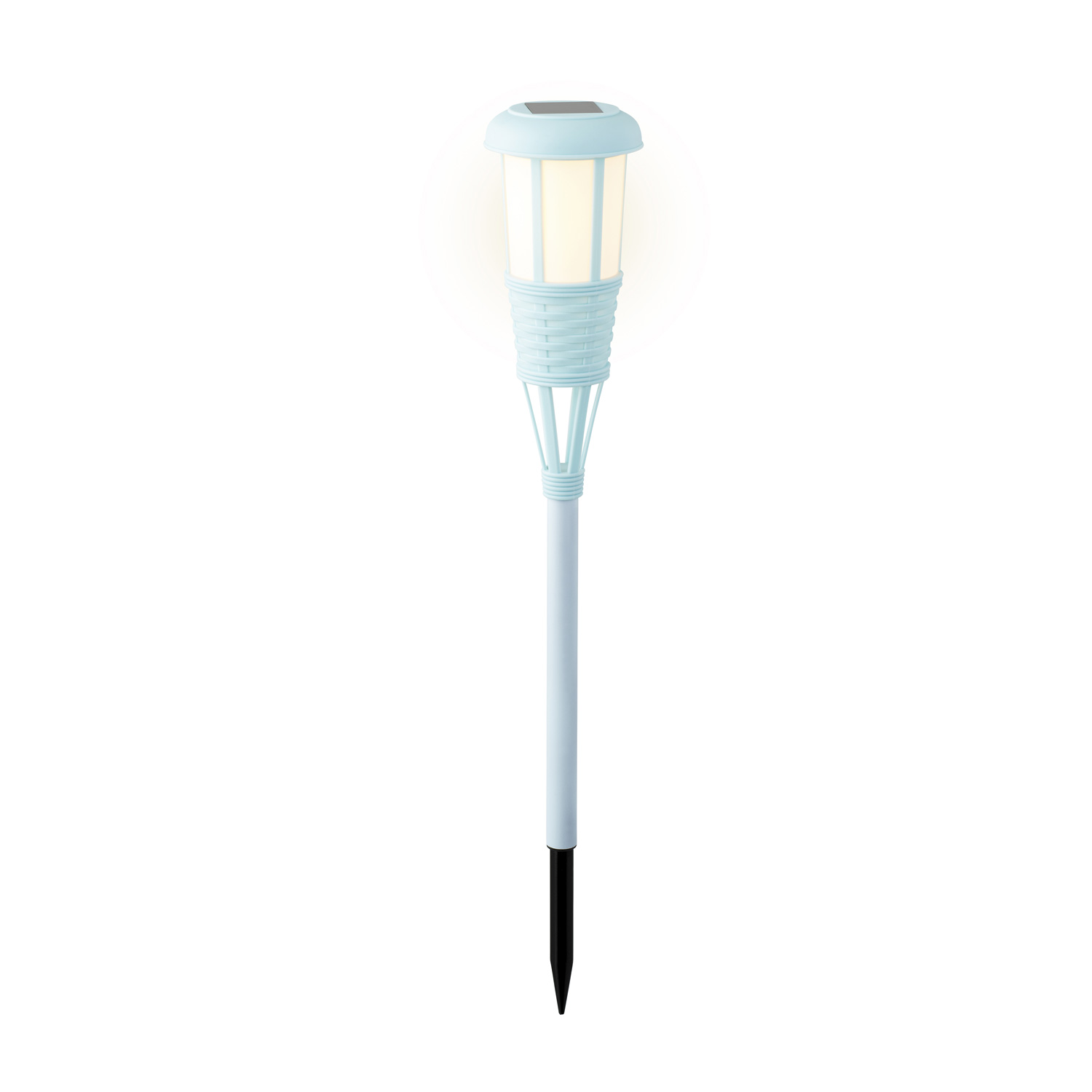 LED Solar Fackel FLAME - Gartenfackel - simulierter Flammeneffekt - H: 61cm - Lichtsensor - hellblau