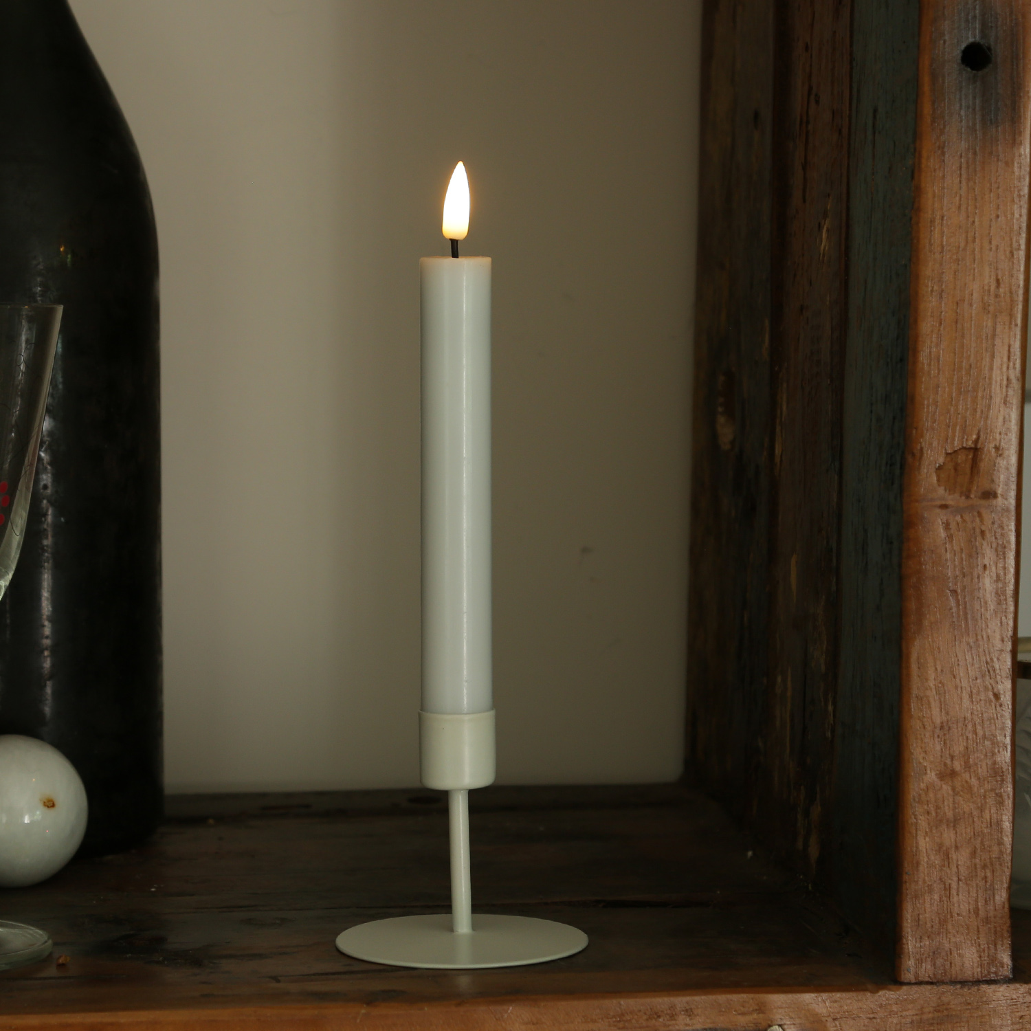 Stabkerzenhalter - Kerzenständer - Metall - H: 15,5cm - D: 7cm