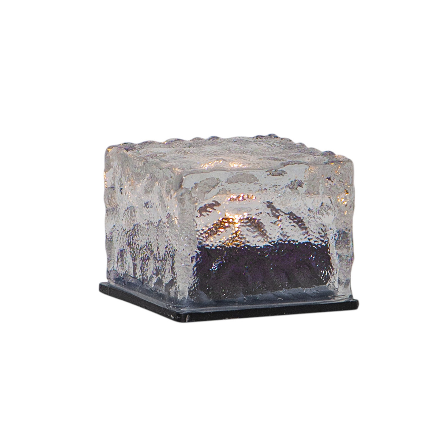 LED Solarkerzen Icecube - Eiswürfelform - warmweiße LED - Lichtsensor - transparent - 3er Set