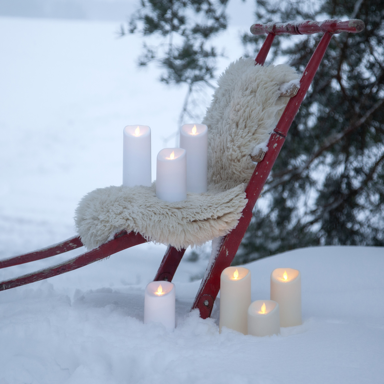 LED Stumpenkerze "M-Twinkle" - mechanisch bewegte Flamme - H: 17,5cm - Batteriebetrieb - Timer LED Stumpenkerze "M-Twinkle" - mechanisch bewegte Flamme - H: 17,5cm - Batteriebetrieb - Timer