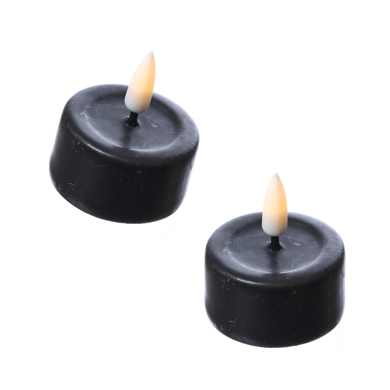 LED Teelichter MIA - realistische 3D Flamme - D: 4,1cm - inkl. Batterien - schwarz - 2 Stück LED Teelichter MIA - realistische 3D Flamme - D: 4,1cm - inkl. Batterien - schwarz - 2 Stück