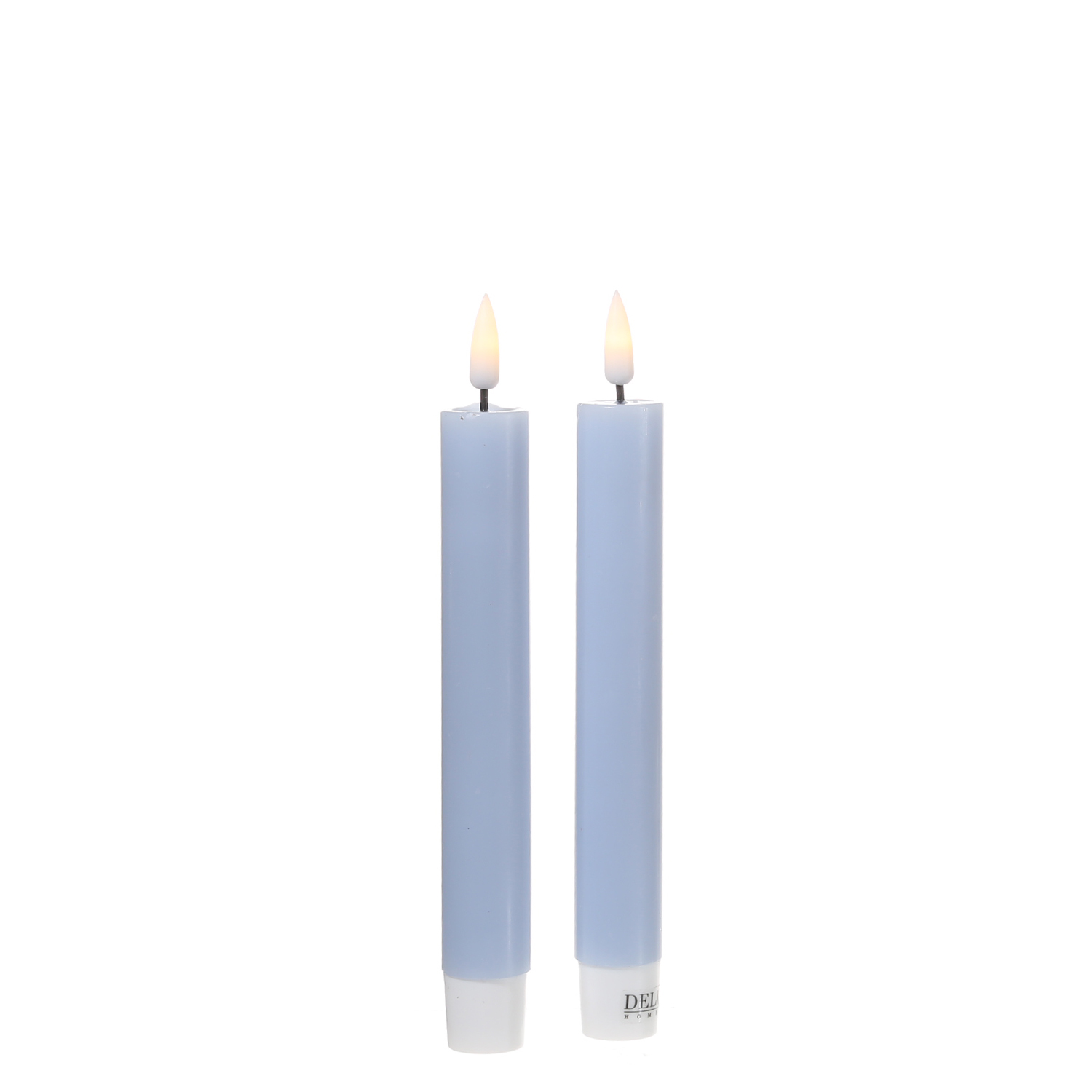 LED Stabkerzen MIA - Echtwachs - realistische 3D Flamme - H: 15cm - hellblau - 2 Stk