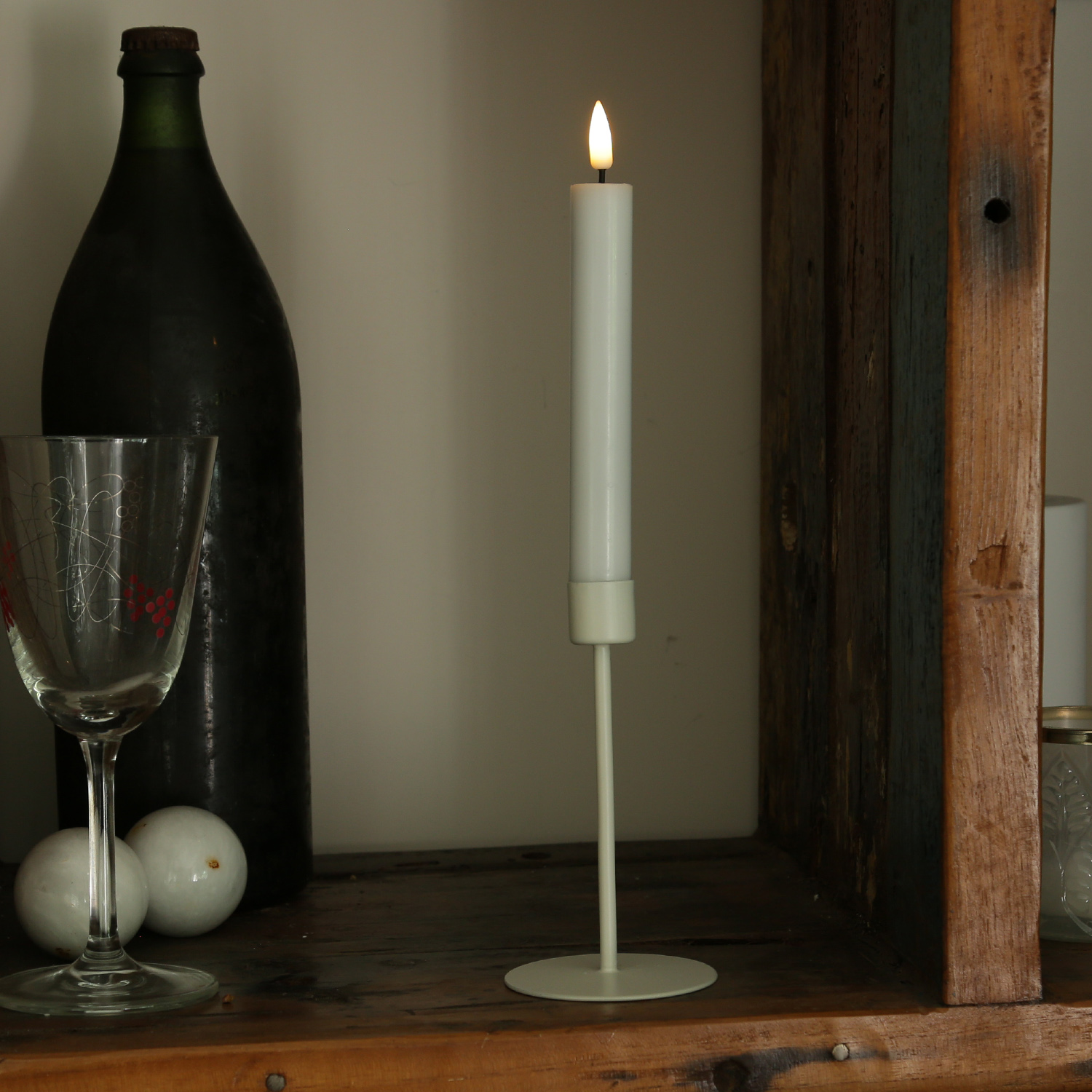 Stabkerzenhalter - Kerzenständer - Marmorplatte - 4 goldfarbene Kerzenhalterungen - H: 20cm