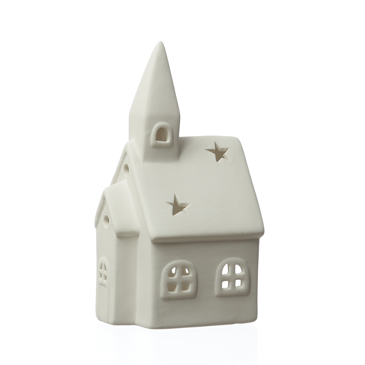 Teelichthalter Kirche - Teelichthaus - Porzellan - H: 19cm - weiß Teelichthalter Kirche - Teelichthaus - Porzellan - H: 19cm - weiß