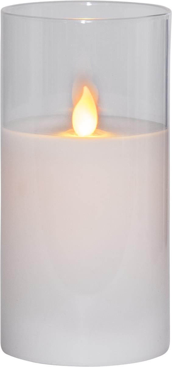 LED Windlicht "Twinkle" - Echtwachs - mechanische Flamme - Timer - H: 15cm - weiß LED Windlicht "Twinkle" - Echtwachs - mechanische Flamme - Timer - H: 15cm - weiß