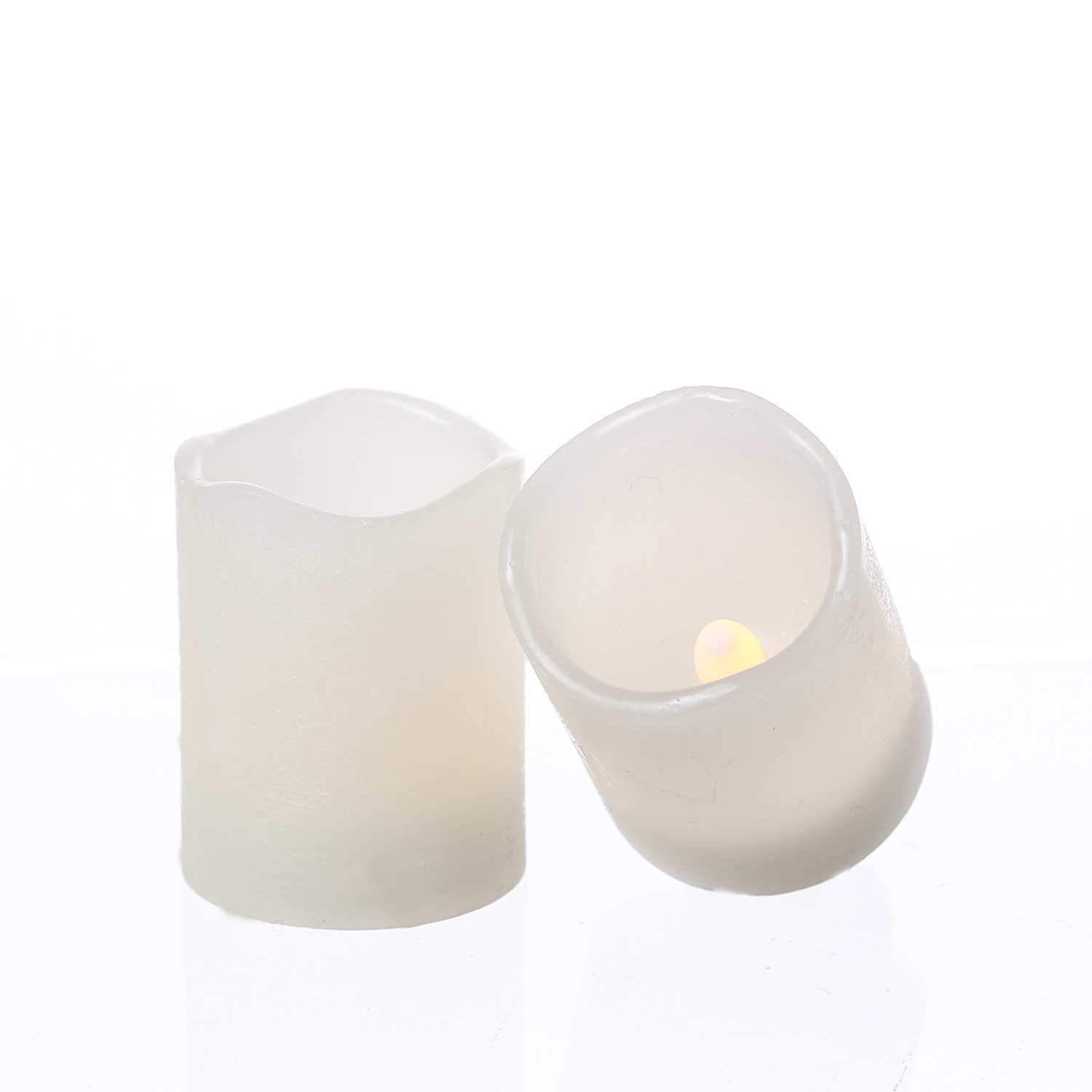 LED Kerzenset Mini - Echtwachs - flackernd - Timer - inkl. Batterien - H :6cm D: 5cm - 2St. - weiß LED Kerzenset Mini - Echtwachs - flackernd - Timer - inkl. Batterien - H :6cm D: 5cm - 2St. - weiß