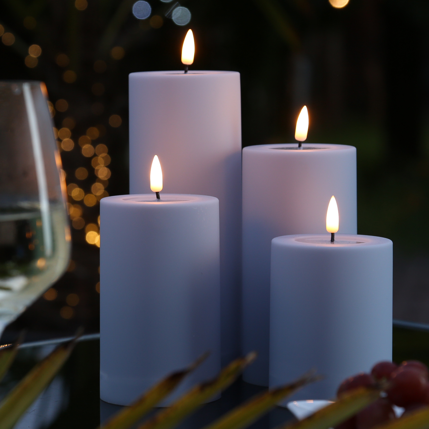 LED Stumpenkerze MIA - Kunststoff - realistische 3D Flamme - H: 10cm - outdoor - pastellblau LED Stumpenkerze MIA - Kunststoff - realistische 3D Flamme - H: 10cm - outdoor - pastellblau