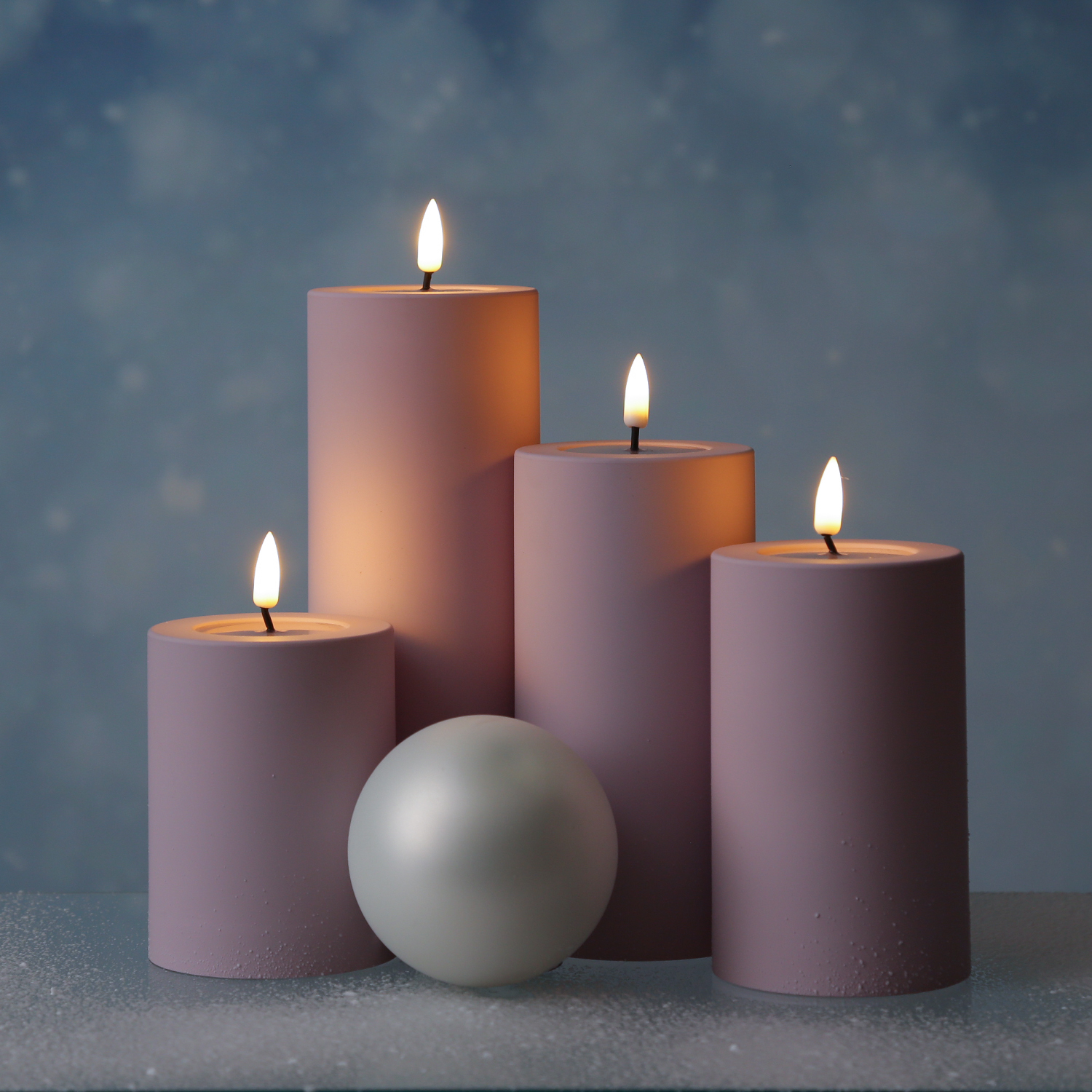 LED Stumpenkerze MIA - Kunststoff - realistische 3D Flamme - H: 15cm - outdoor - pastell lila LED Stumpenkerze MIA - Kunststoff - realistische 3D Flamme - H: 15cm - outdoor - pastell lila