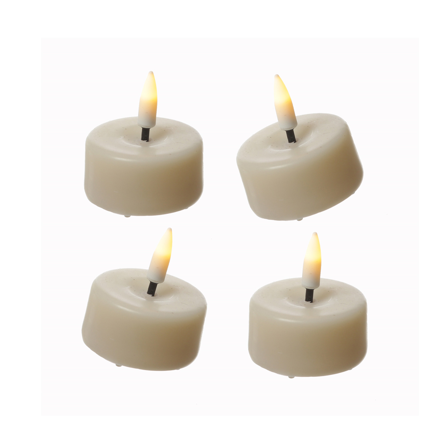 LED Mini Teelichter MIA - realistische 3D Flamme - D: 3,5cm - inkl. Batterien - creme - 4 Stück LED Mini Teelichter MIA - realistische 3D Flamme - D: 3,5cm - inkl. Batterien - creme - 4 Stück