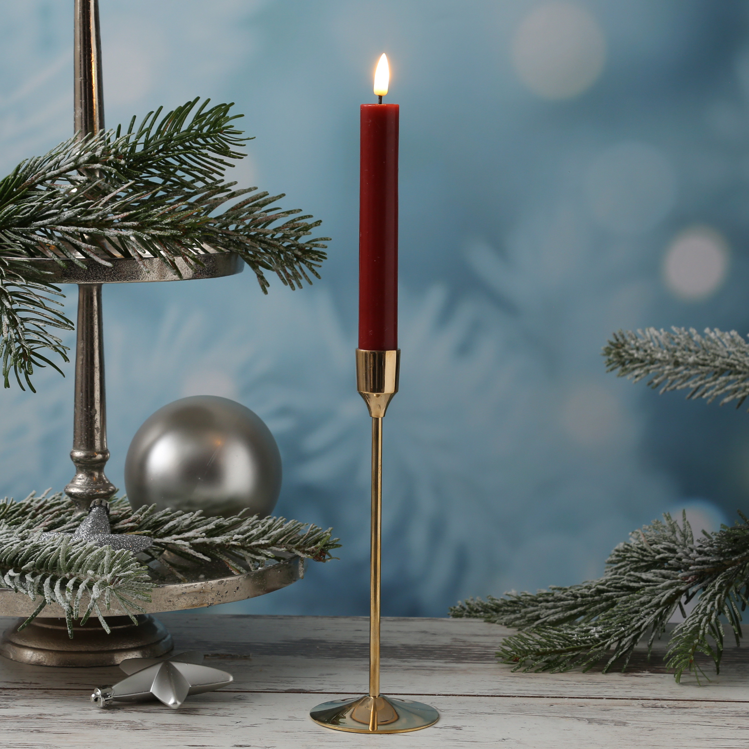 Stabkerzenhalter - Kerzenständer - Metall - H: 20,5cm - D: 7cm - gold Stabkerzenhalter - Kerzenständer - Metall - H: 20,5cm - D: 7cm - gold