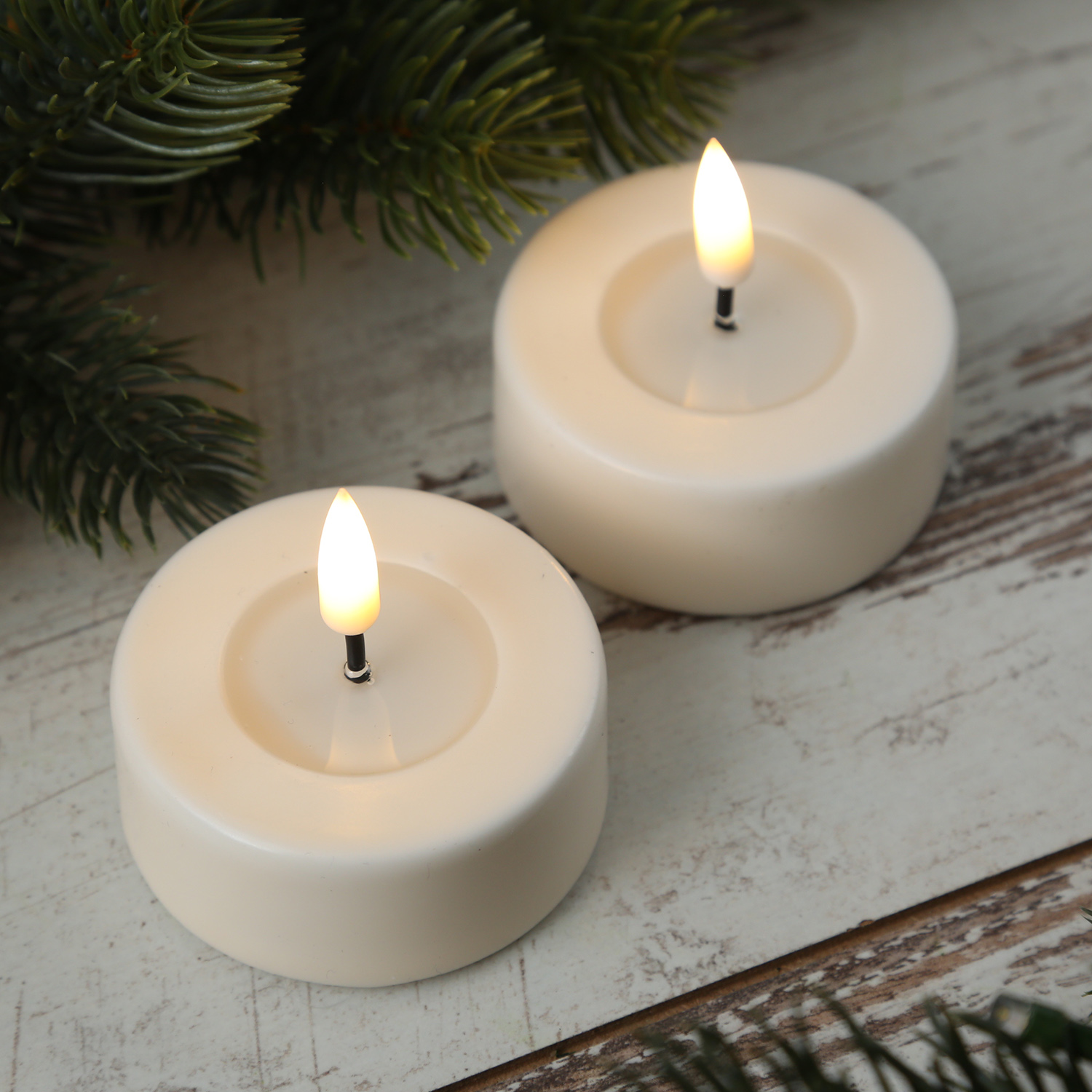 LED Teelichter MIA - realistische 3D Flamme - D: 6,1cm - Batteriebetrieb - creme - 2 Stück LED Teelichter MIA - realistische 3D Flamme - D: 6,1cm - Batteriebetrieb - creme - 2 Stück
