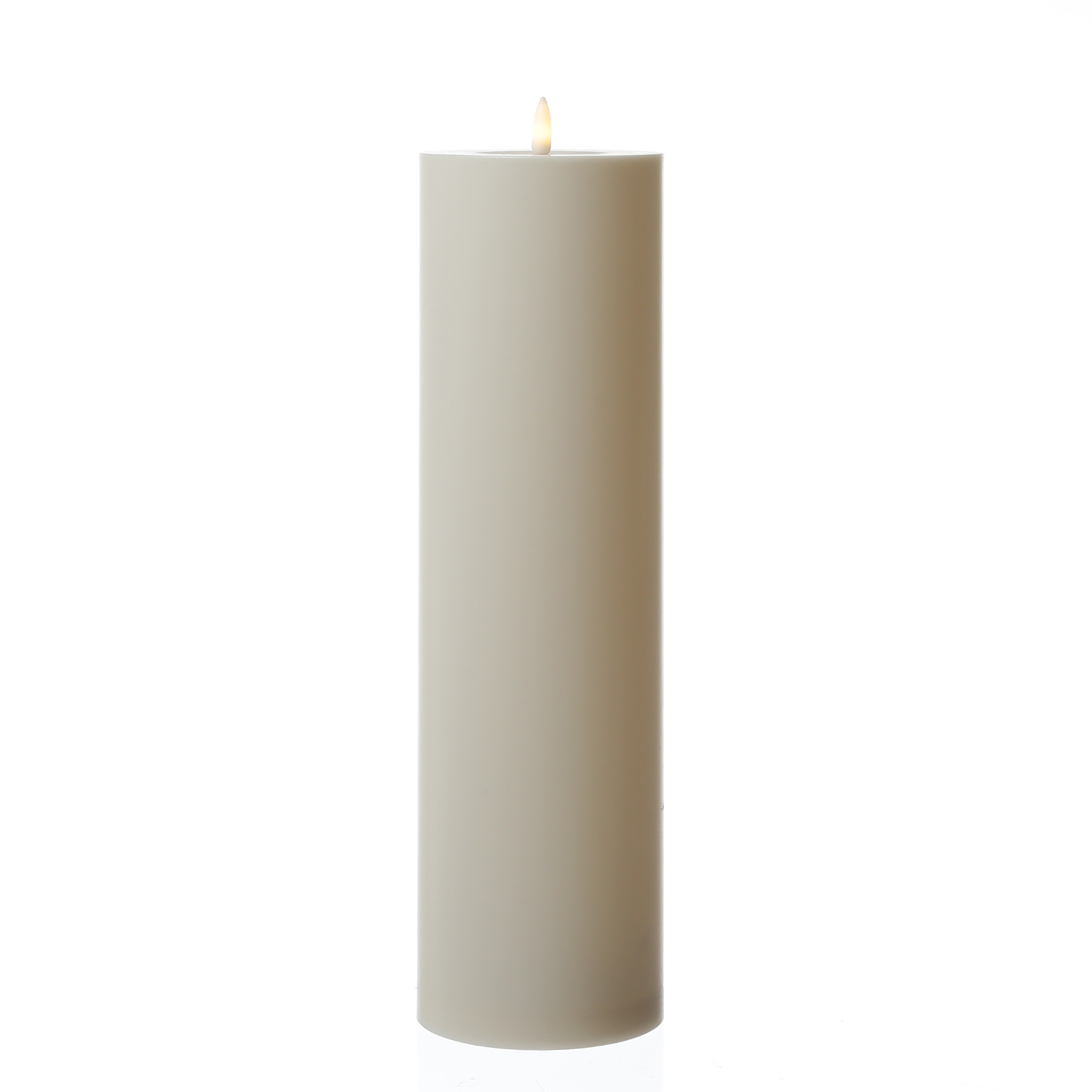 XXL LED Kerze - Outdoorkerze - H: 37,5cm/D: 10cm - Timer/Sensor - für Innen/Außen - weiß