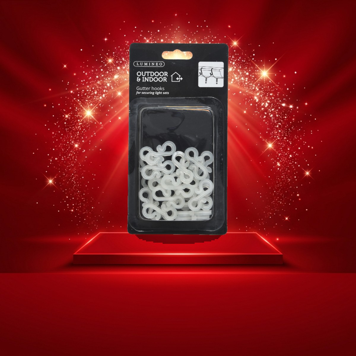 Befestigungshaken für Lichterketten und Lichtschläuche - Kunststoff - H: 3,5cm - weiß - 24er Set