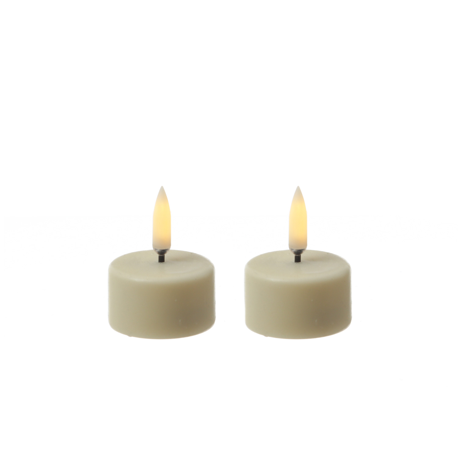 LED Teelichter THEA - 3D Flamme - D: 4cm - H: 5,3cm - Timer - inkl. Batterie - creme - 2er Set LED Teelichter THEA - 3D Flamme - D: 4cm - H: 5,3cm - Timer - inkl. Batterie - creme - 2er Set