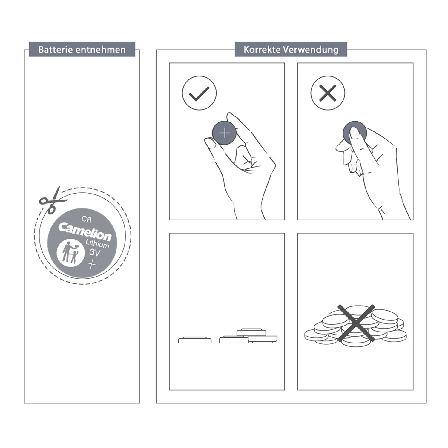 Batterie Knopfzelle CR2477 Lithium 3C Batterie Knopfzelle CR2477 Lithium 3C