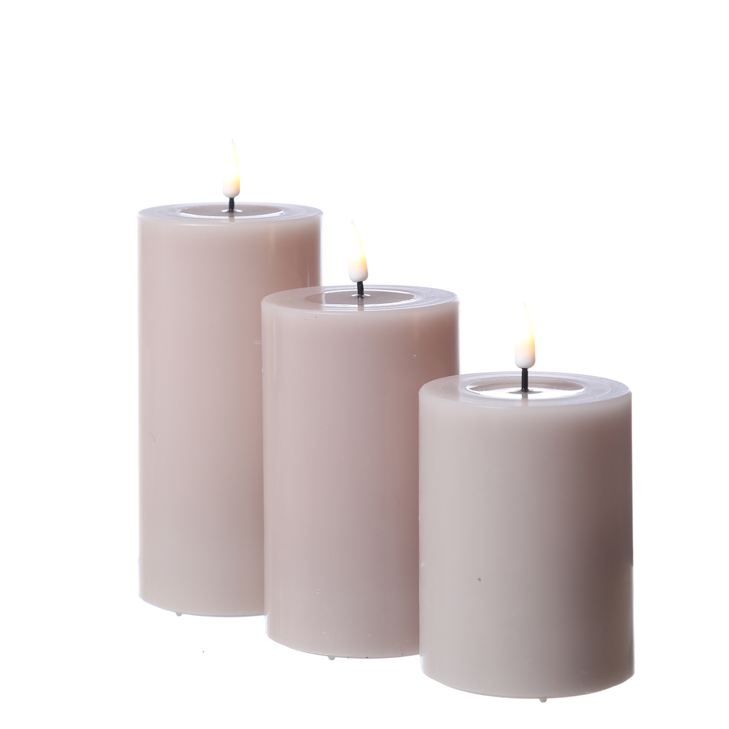 LED Stumpenkerze MIA - Echtwachs - realistische 3D Flamme - H: 15cm - D: 7,5cm - altrosa LED Stumpenkerze MIA - Echtwachs - realistische 3D Flamme - H: 15cm - D: 7,5cm - altrosa