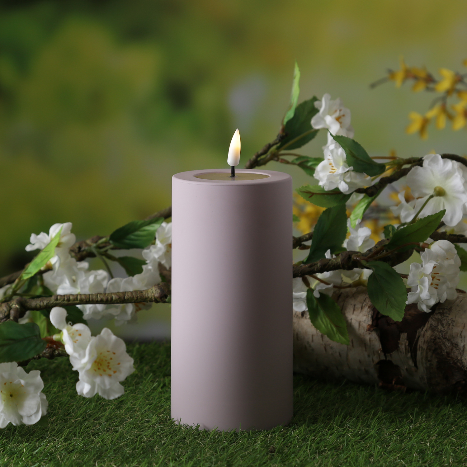 LED Stumpenkerze MIA - Kunststoff - realistische 3D Flamme - H: 15cm - outdoor - pastell lila LED Stumpenkerze MIA - Kunststoff - realistische 3D Flamme - H: 15cm - outdoor - pastell lila