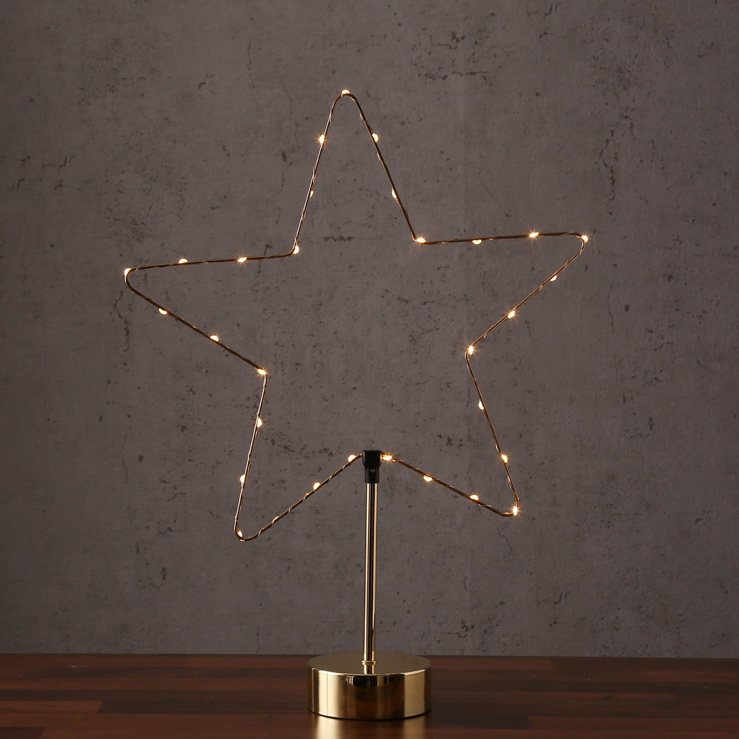 LED Dekoleuchte Herz/Stern - wechselbarer Aufsatz - H: 50cm - Batterie - Timmer - gold LED Dekoleuchte Herz/Stern - wechselbarer Aufsatz - H: 50cm - Batterie - Timmer - gold