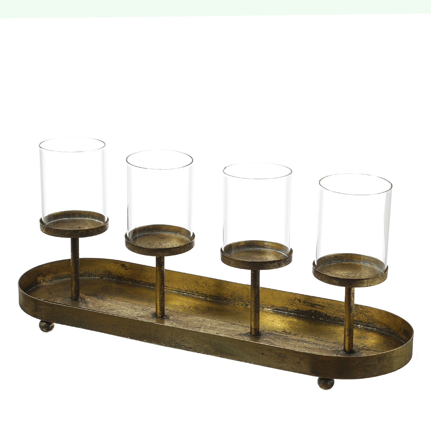 Kerzenhalter Advent - Kerzenständer - Teelichthalter - Eisen - L: 48cm - 4 Kerzenhalterungen - gold Kerzenhalter Advent - Kerzenständer - Teelichthalter - Eisen - L: 48cm - 4 Kerzenhalterungen - gold