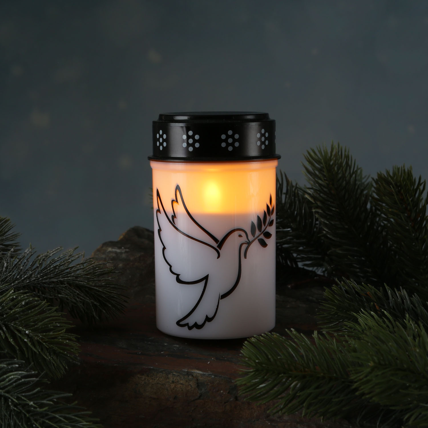 LED Grablichter/Grabkerzen Taube - bis 2500 Stunden - H: 12cm, D: 7cm - Timer - 2er Set LED Grablichter/Grabkerzen Taube - bis 2500 Stunden - H: 12cm, D: 7cm - Timer - 2er Set