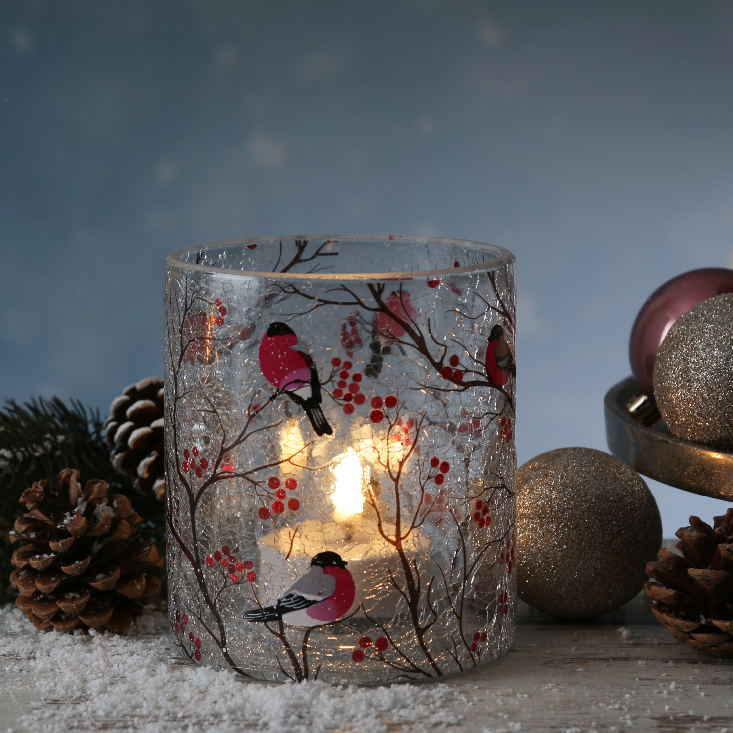 Teelichthalter GIMPEL - Windlicht - Bruchglasoptik - Glas - H: 13cm - D: 11,5cm Teelichthalter GIMPEL - Windlicht - Bruchglasoptik - Glas - H: 13cm - D: 11,5cm