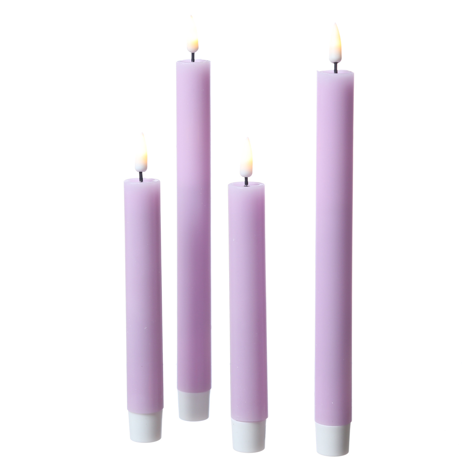 LED Stabkerzen MIA - Echtwachs - realistische 3D Flamme - H: 15cm - lavendel - 2 Stk