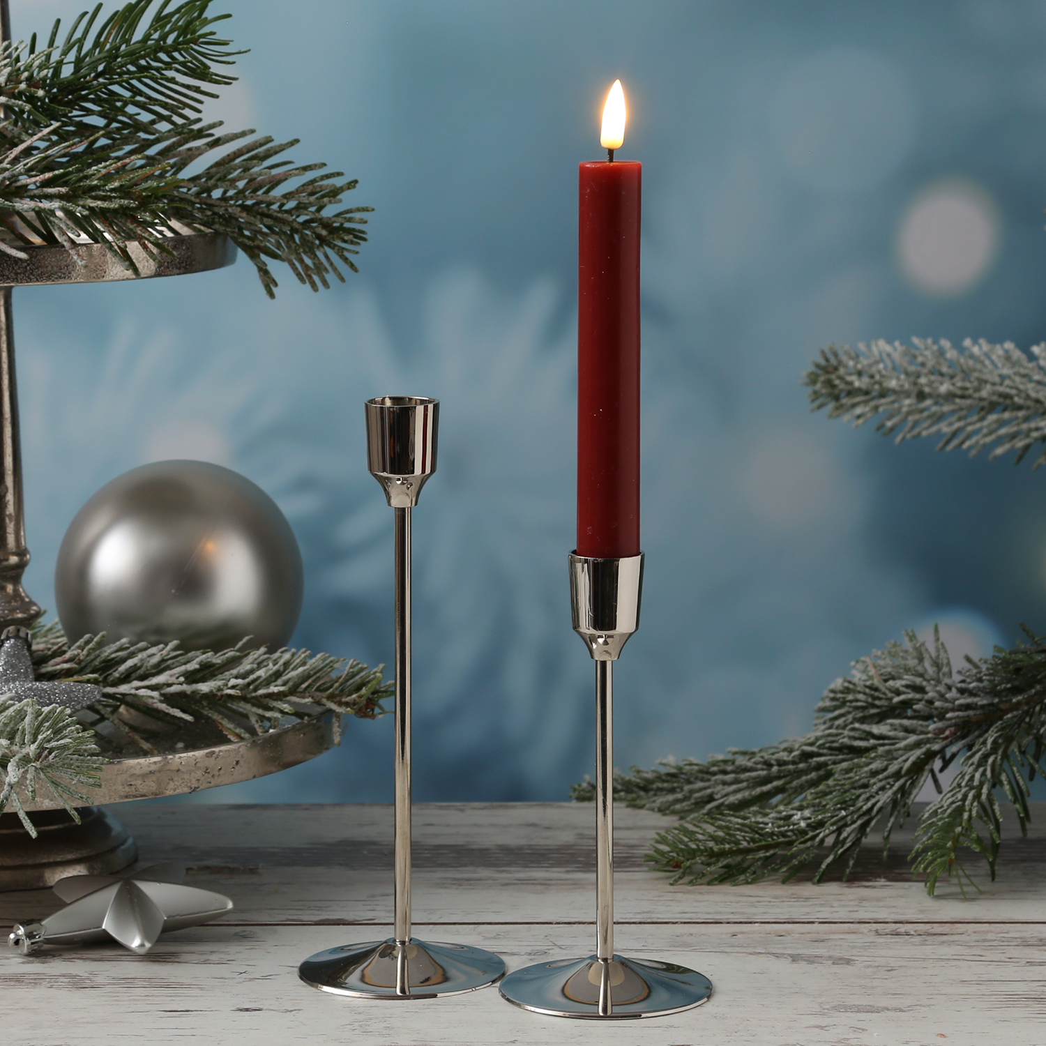 Stabkerzenhalter - Kerzenständer - Metall - H: 20,5cm - D: 7cm