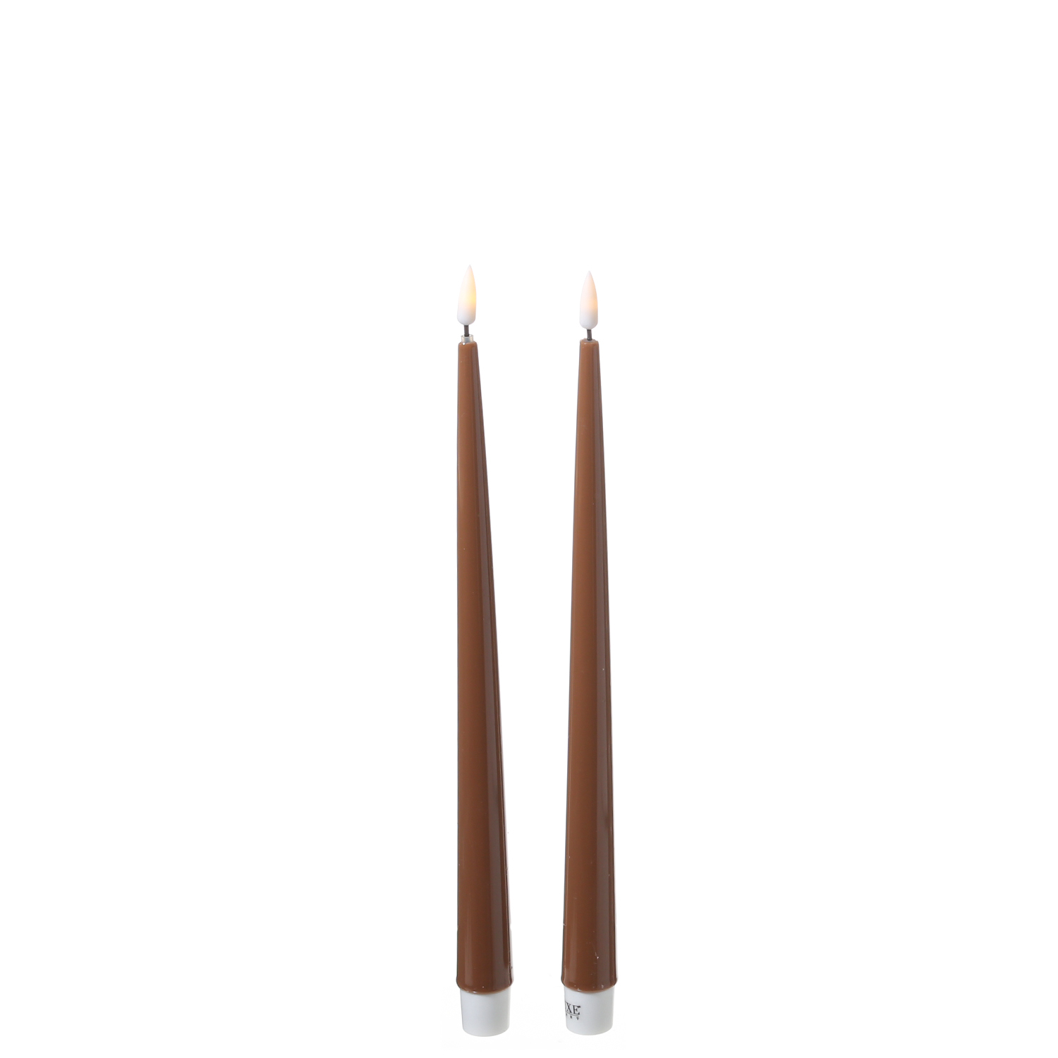 LED Stabkerzen ELLA - Echtwachs - realistische 3D Flamme - H: 28cm - karamell - 2 Stück LED Stabkerzen ELLA - Echtwachs - realistische 3D Flamme - H: 28cm - karamell - 2 Stück