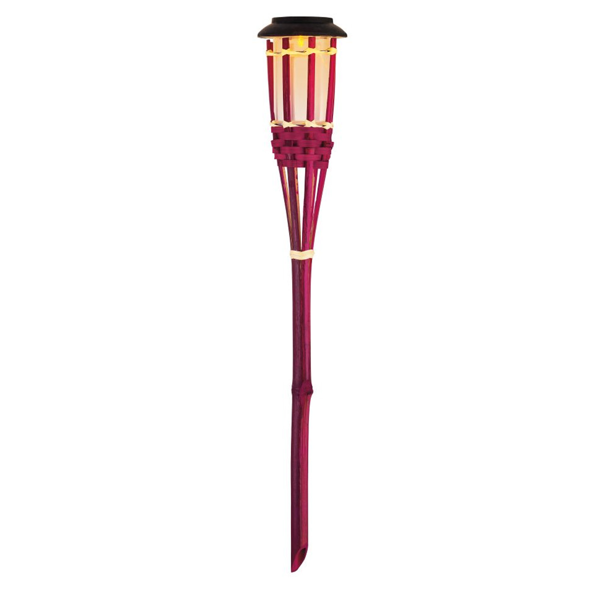 LED Solar Gartenfackel - Bambus - simulierter Flammeneffekt - H: 54cm - pink LED Solar Gartenfackel - Bambus - simulierter Flammeneffekt - H: 54cm - pink