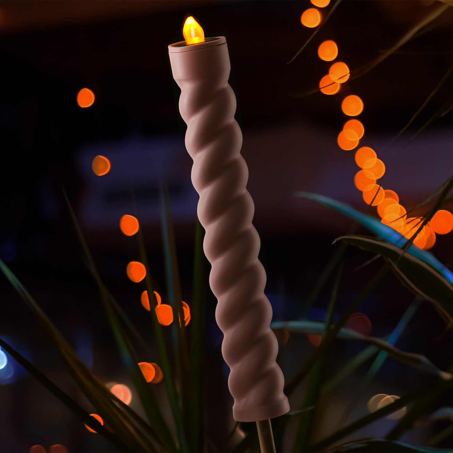 LED Solar Stabkerze TWIST - Gartenstecker - gelbe LED - H: 106cm - Dämmerungssensor - pastellrosa LED Solar Stabkerze TWIST - Gartenstecker - gelbe LED - H: 106cm - Dämmerungssensor - pastellrosa