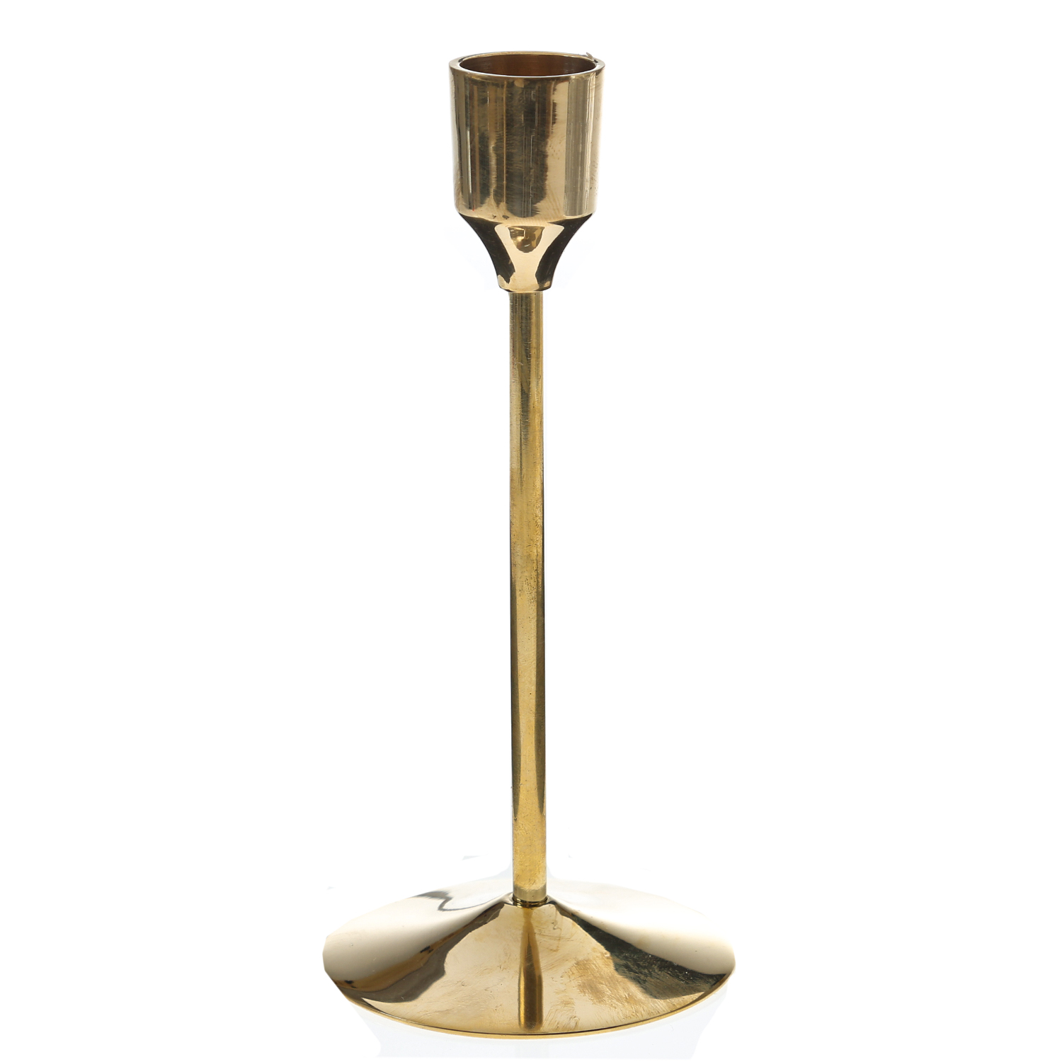 Stabkerzenhalter - Kerzenständer - Metall - H: 15,5cm - D: 7cm - gold Stabkerzenhalter - Kerzenständer - Metall - H: 15,5cm - D: 7cm - gold