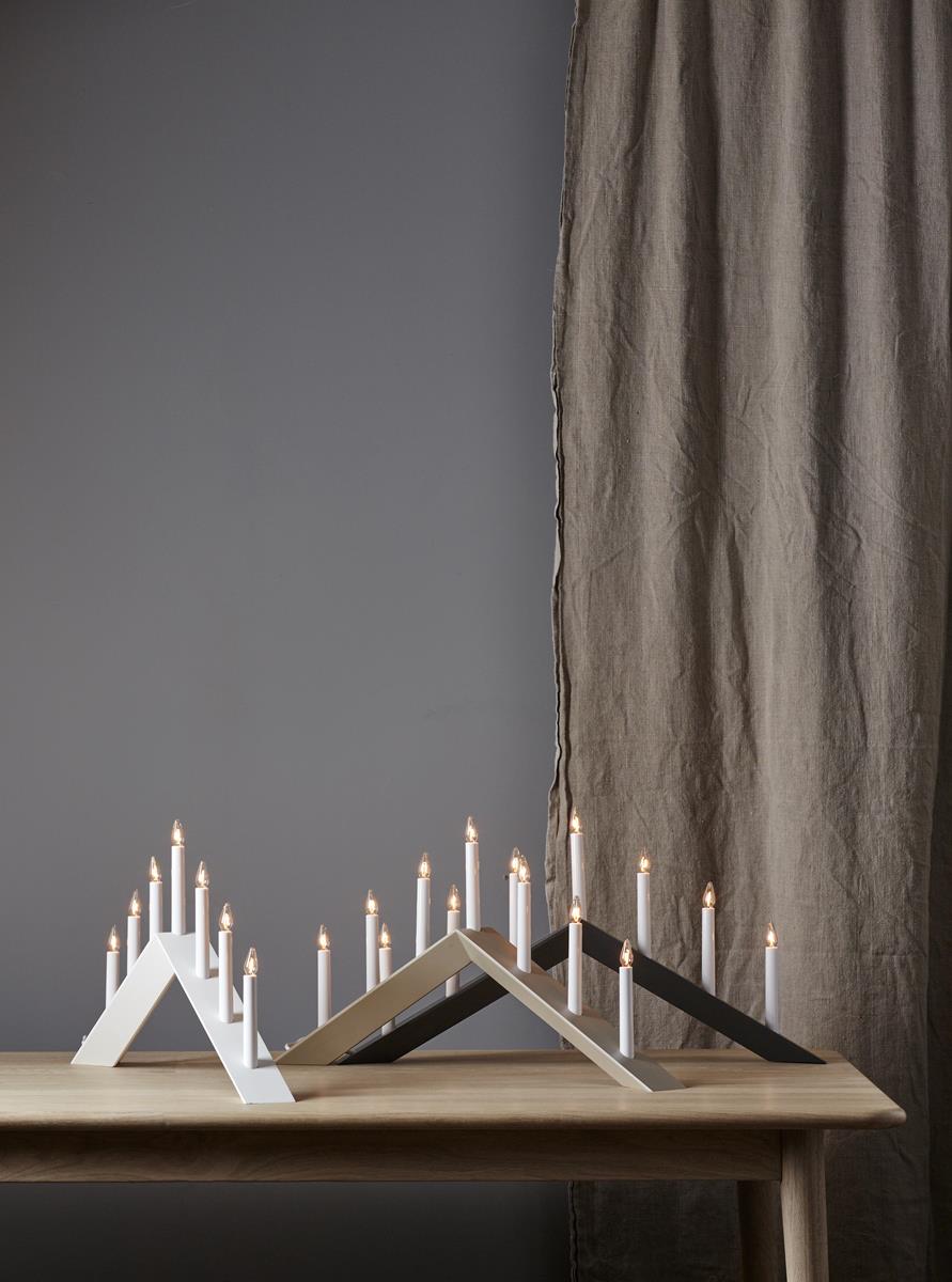 Fensterleuchter ARROW - 7 warmweiße Glühlampen - L: 69cm, H: 36cm - Holz - Schalter - Schwarz Fensterleuchter ARROW - 7 warmweiße Glühlampen - L: 69cm, H: 36cm - Holz - Schalter - Schwarz