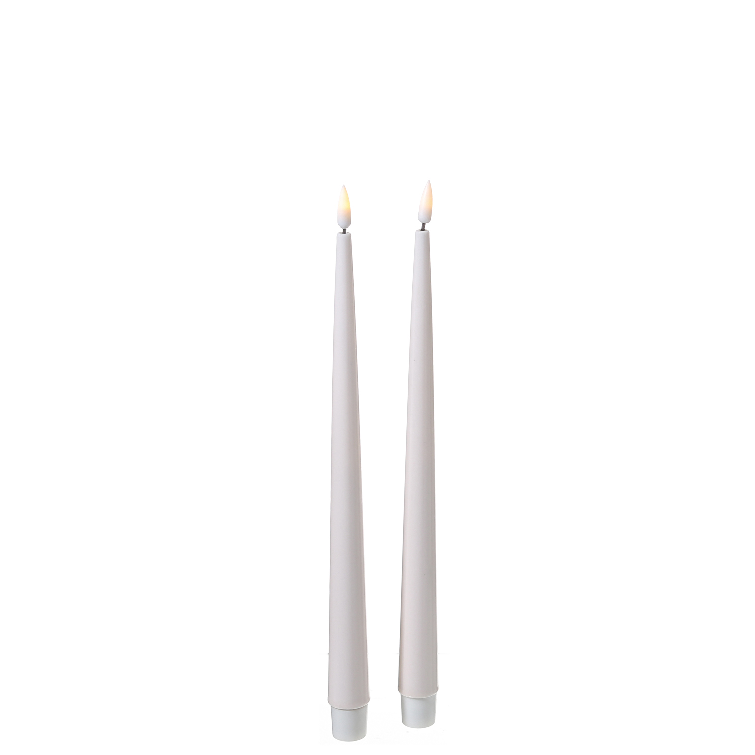 LED Stabkerzen ELLA - Echtwachs - realistische 3D Flamme - H: 28cm - creme - 2 Stück