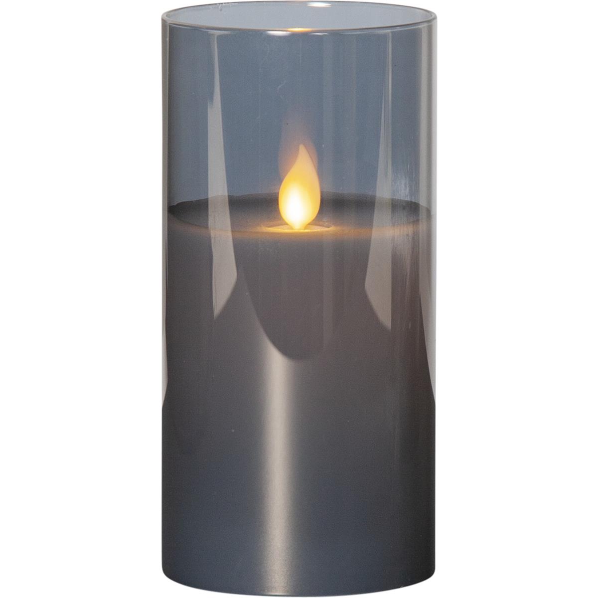 LED Kerze/Windlicht "Twinkle" - Echtwachs - mechanische Flamme - Timer - H: 15cm - rauchschwarz LED Kerze/Windlicht "Twinkle" - Echtwachs - mechanische Flamme - Timer - H: 15cm - rauchschwarz